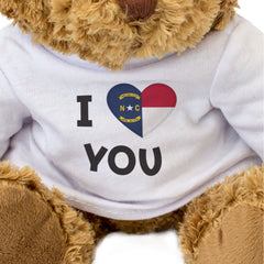 I LOVE YOU (NORTH CAROLINA FLAG) - Teddy Bear - Cute - Romantic Gift Present