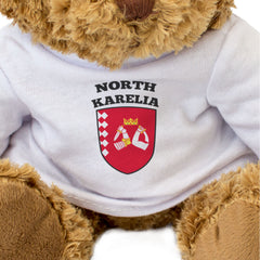 NORTH KARELIA FLAG - Teddy Bear - Cute Cuddly Soft - Finland Suomi - Gift Present