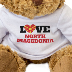 LOVE NORTH MACEDONIA (FLAG HEART) - Teddy Bear - Cute Funny - Gift Present