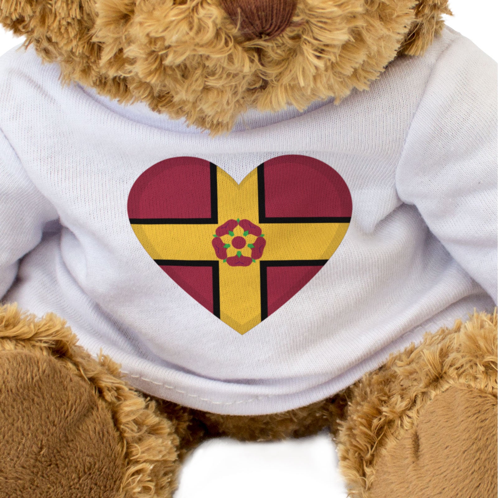 NORTHAMPTONSHIRE FLAG HEART - Teddy Bear - Cute Cuddly Soft - Gift Present