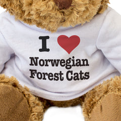 I LOVE NORWEGIAN FOREST CATS - Teddy Bear - Cute Cuddly Soft - Gift Present