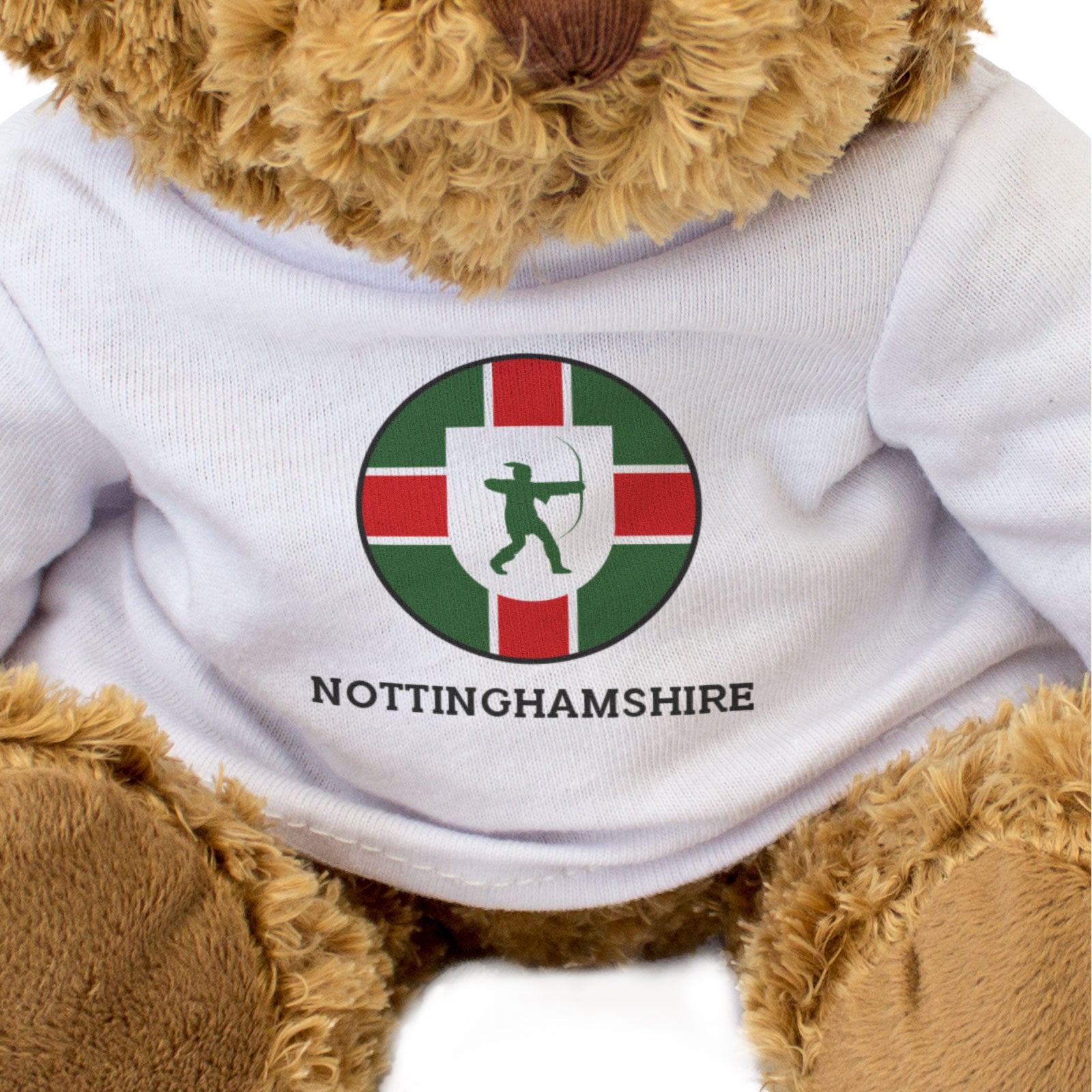 NOTTINGHAMSHIRE COUNTY FLAG ROUNDEL - Teddy Bear - Cute Cuddly - Gift Present