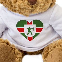 NOTTINGHAMSHIRE FLAG HEART - Teddy Bear - Cute Cuddly Soft - Gift Present