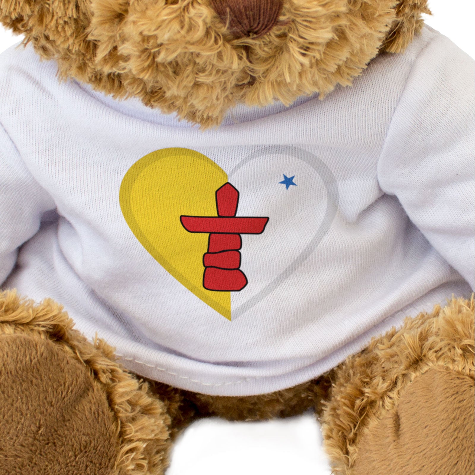 NUNAVUT FLAG HEART - Teddy Bear - Cute Cuddly Soft - Canada Gift Present