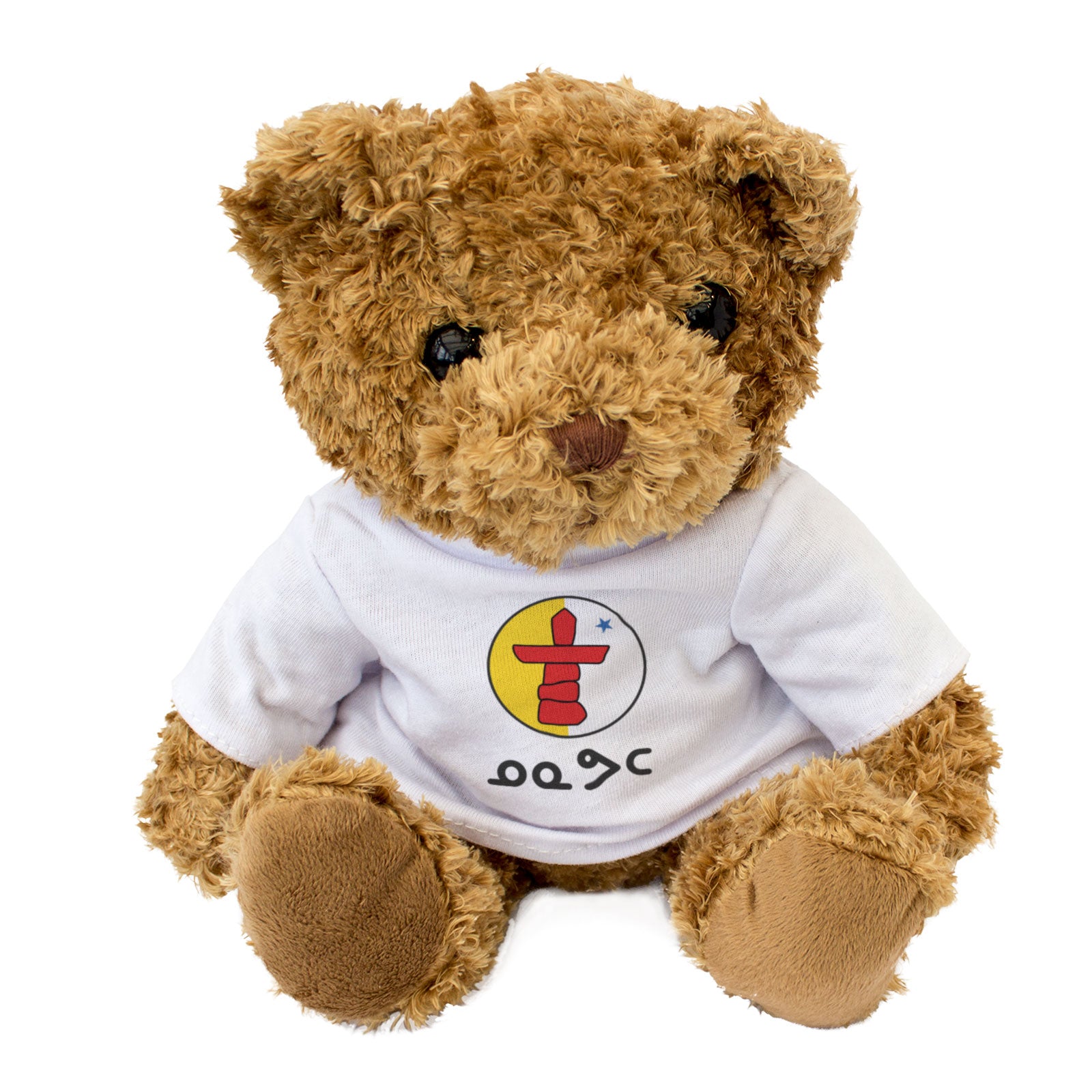 ᓄᓇᕗᑦ (NUNAVUT) FLAG ROUNDEL - Teddy Bear - Inuktitut Souvenir Gift Present
