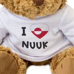 I LOVE NUUK (GREENLAND FLAG) - Teddy Bear - Cute Cuddly Soft - Gift Present