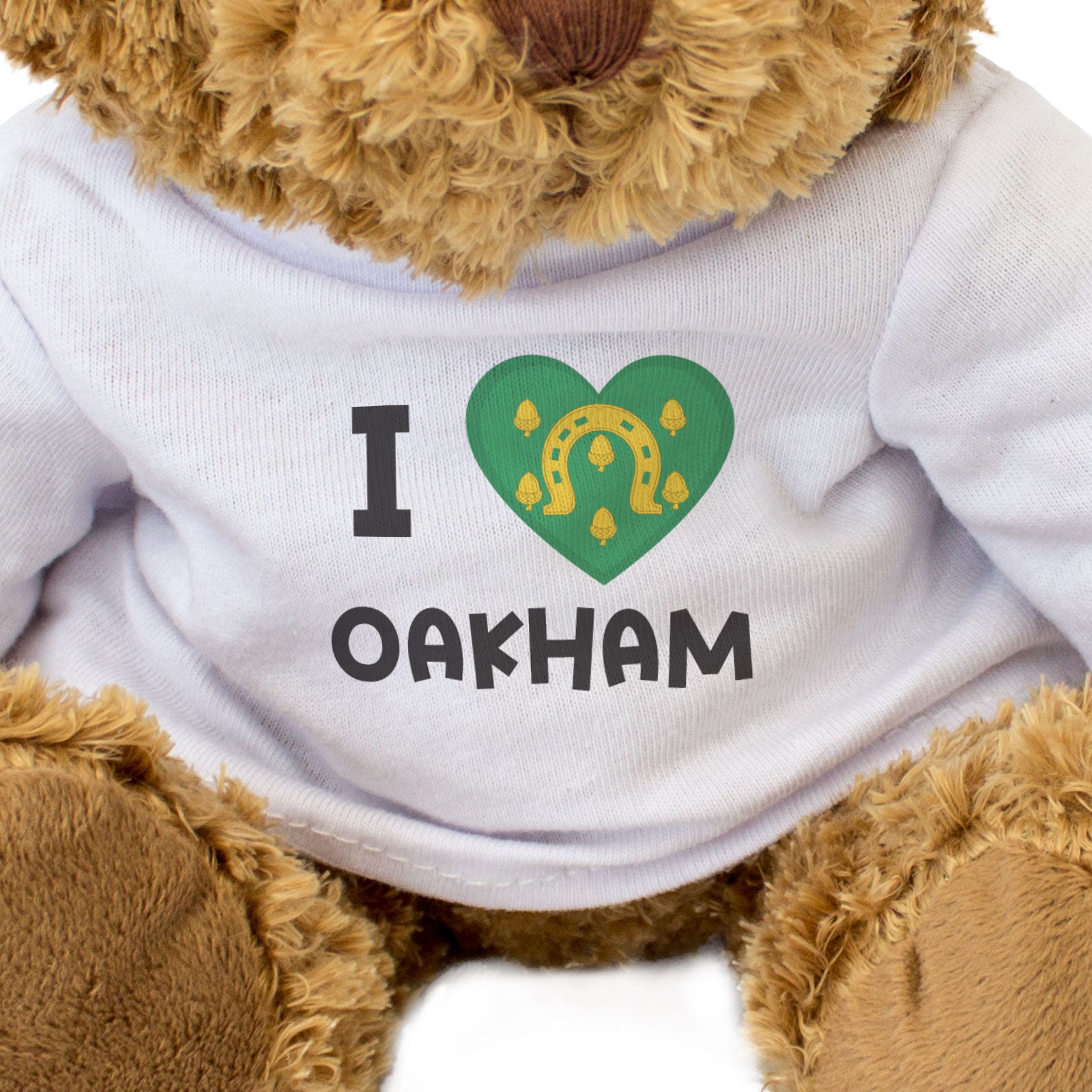 I LOVE OAKHAM (RUTLAND FLAG) - Teddy Bear - Cute Funny Souvenir Gift Present