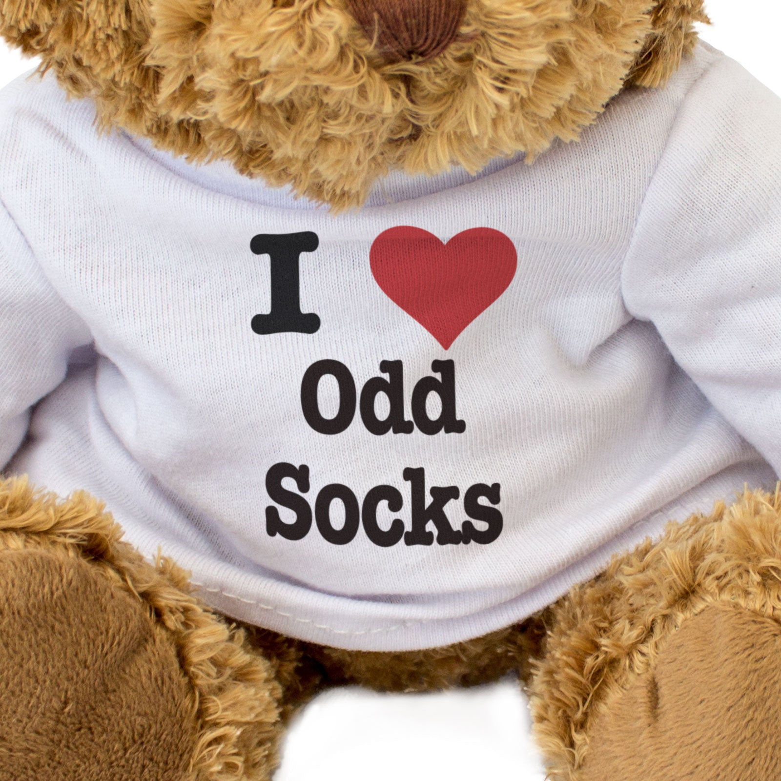 I LOVE ODD SOCKS - Teddy Bear - Cute Cuddly Soft Adorable - Gift Present