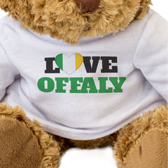 LOVE OFFALY (COUNTY COLOURS HEART) - Teddy Bear - Funny Ireland Gift Present