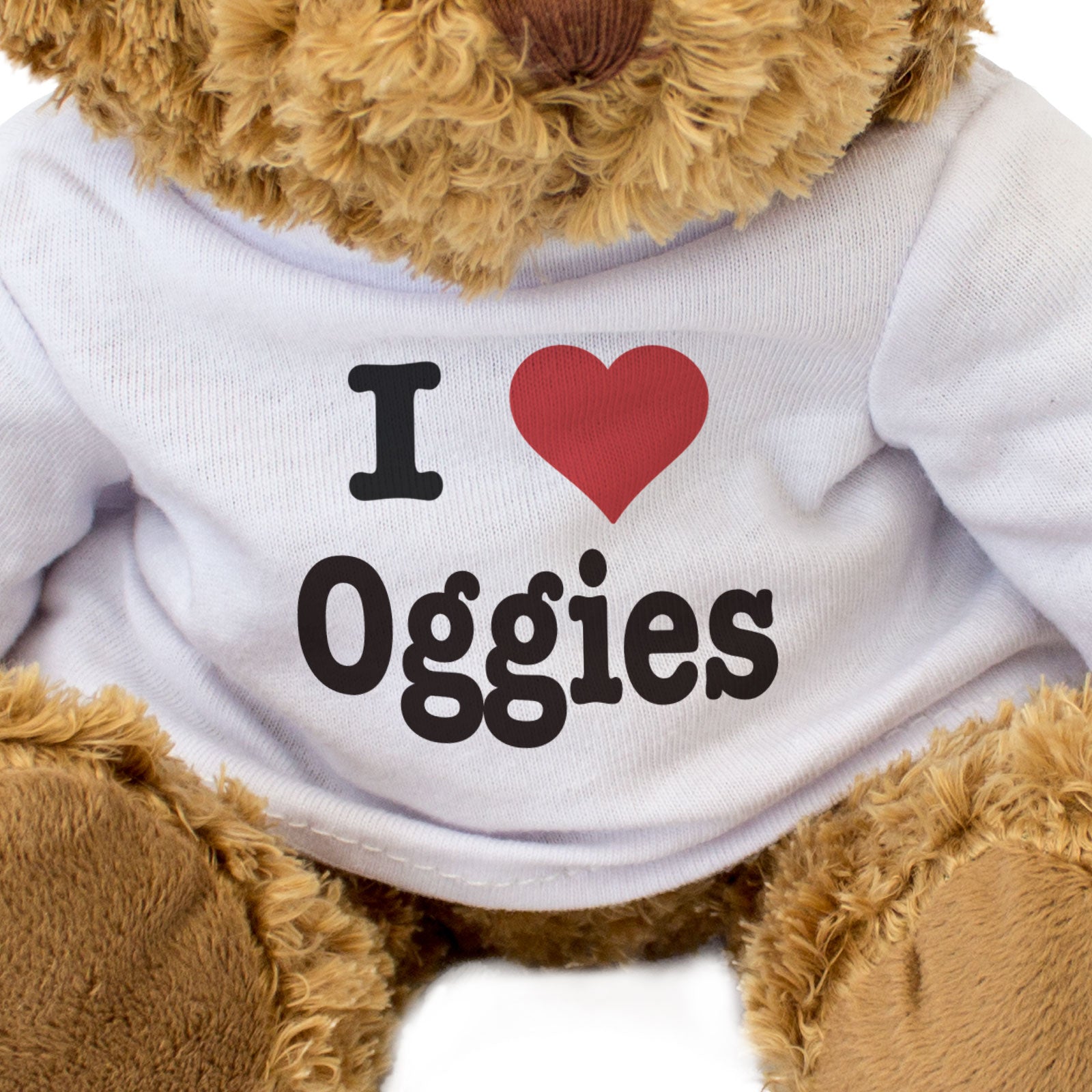 I LOVE OGGIES - Teddy Bear - Cute Funny Food Pasties Souvenir Gift Present