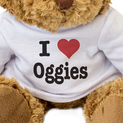 I LOVE OGGIES - Teddy Bear - Cute Funny Food Pasties Souvenir Gift Present