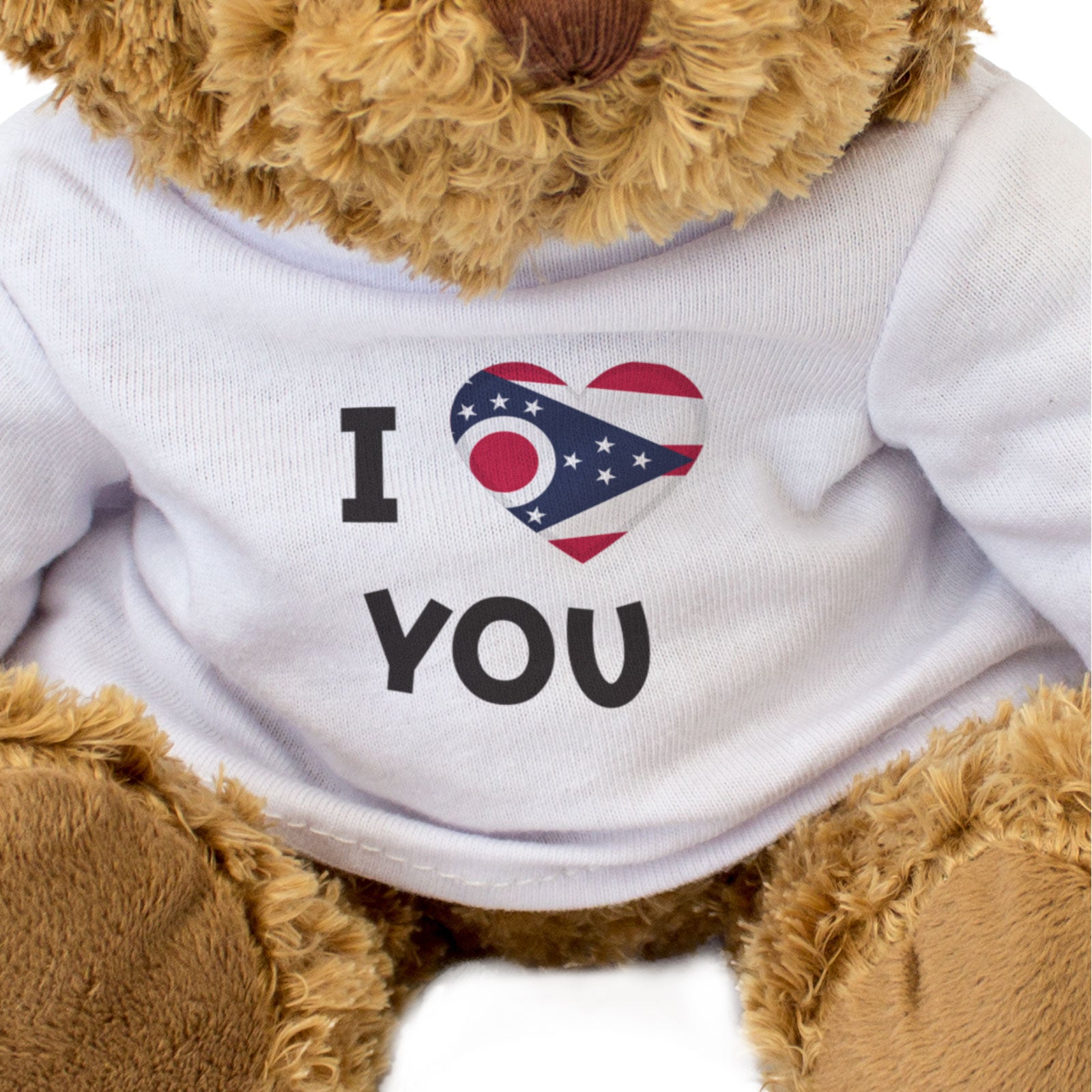 I LOVE YOU (OHIO FLAG) - Teddy Bear - Cute - Romantic Partner Gift Present