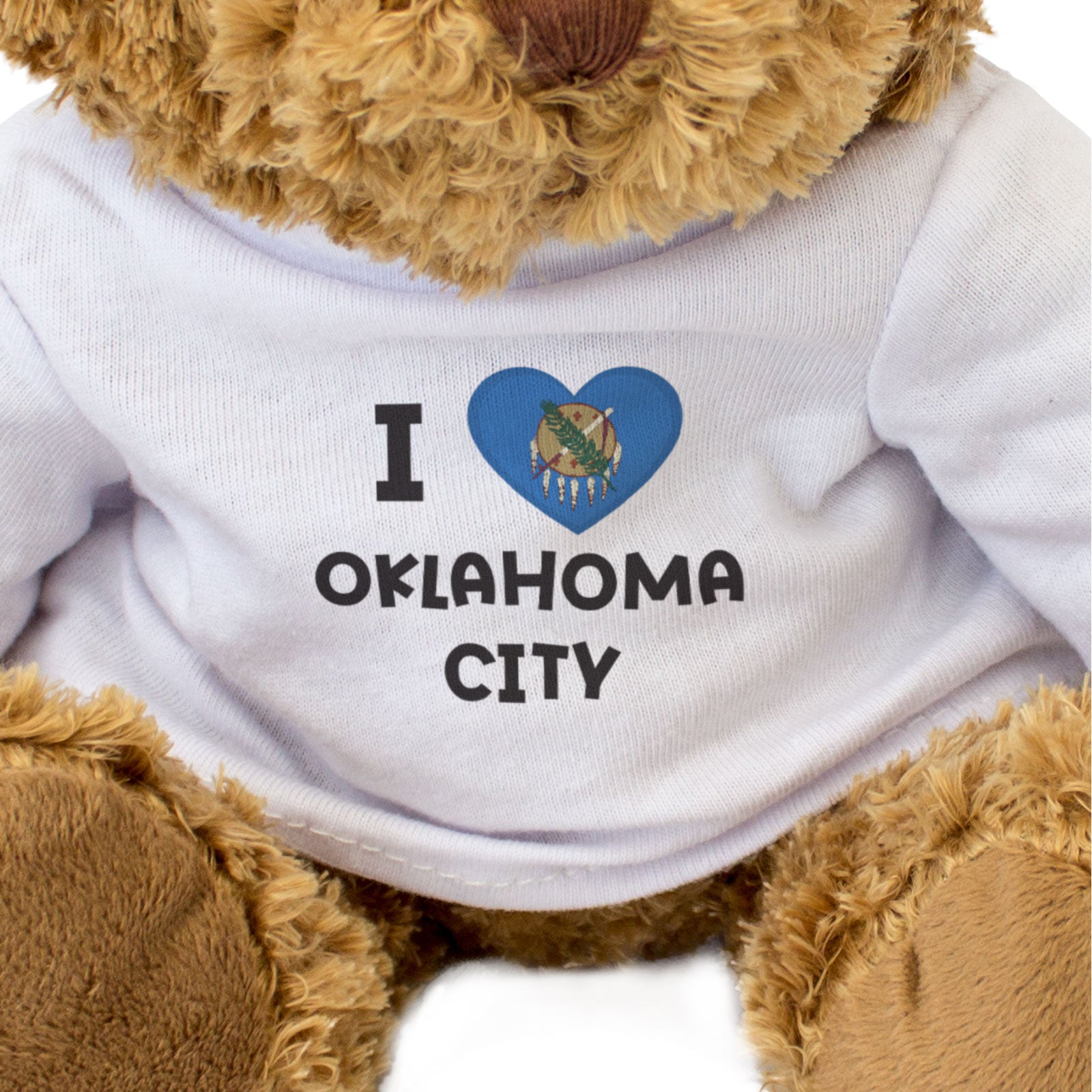 I LOVE OKLAHOMA CITY (OKLAHOMA FLAG) - Teddy Bear - Cute Cuddly - Gift Present