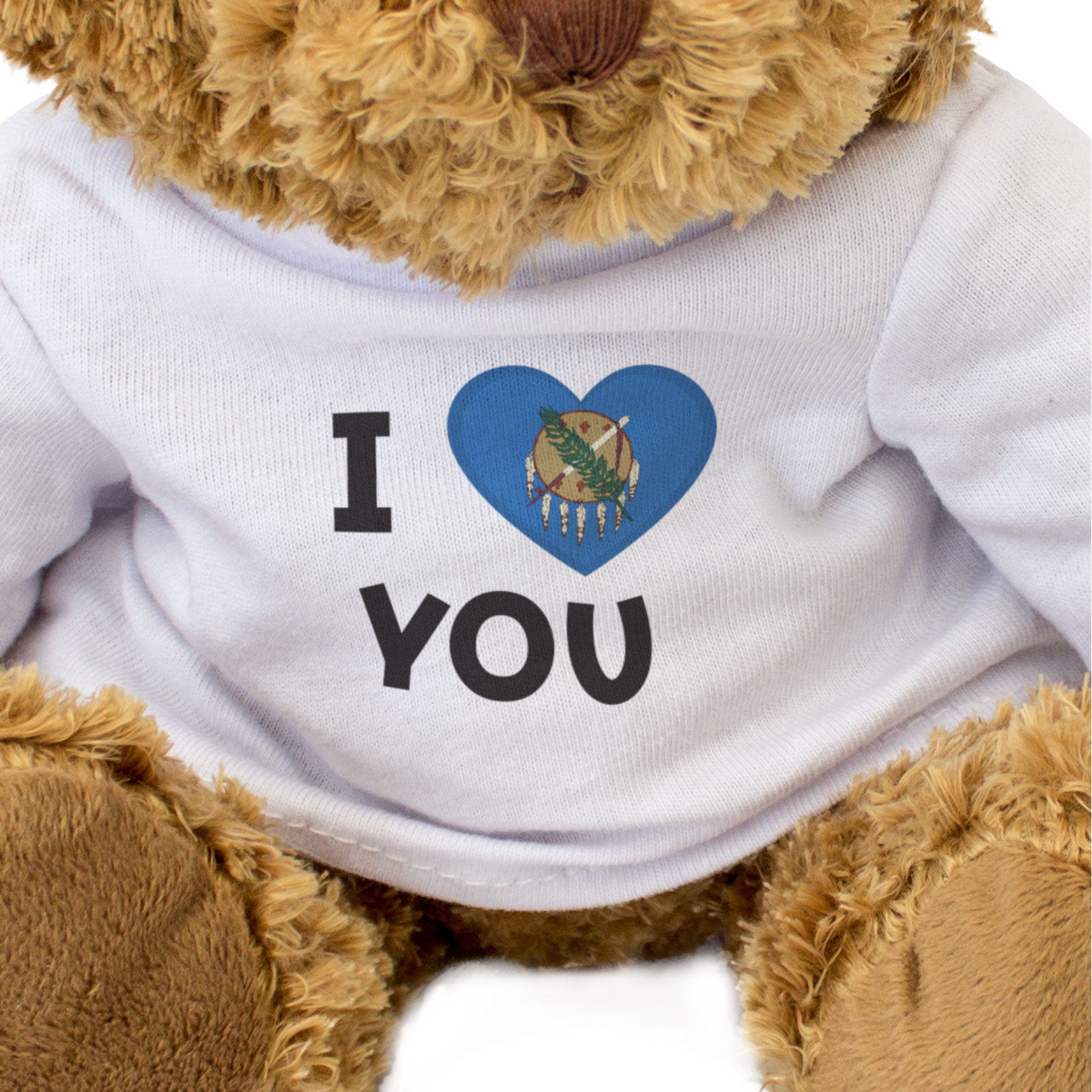 I LOVE YOU (OKLAHOMA FLAG) - Teddy Bear - Cute - Romantic Partner Gift Present