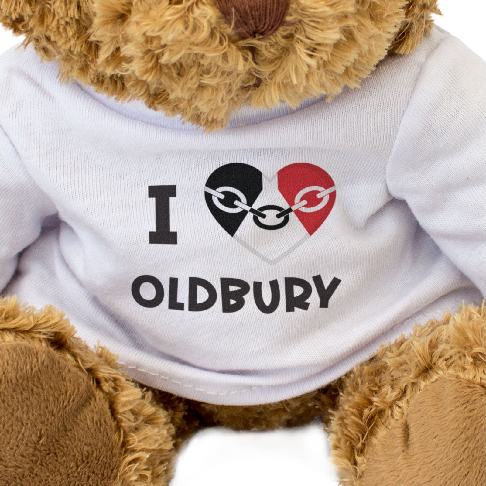 I LOVE OLDBURY (BLACK COUNTRY FLAG) - Teddy Bear - Midlands Gift Present