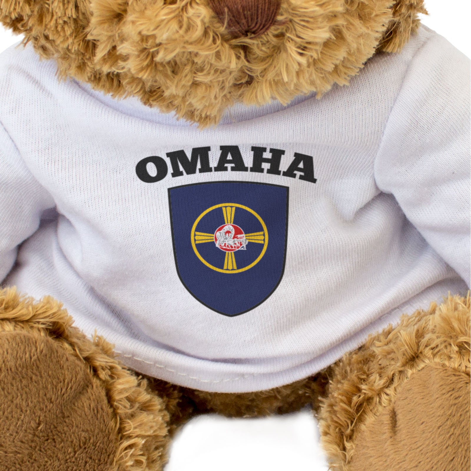 OMAHA CITY FLAG - Teddy Bear - Cute Cuddly Soft - Nebraska Gift Present