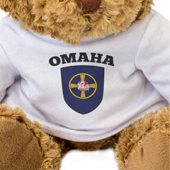 OMAHA CITY FLAG - Teddy Bear - Cute Cuddly Soft - Nebraska Gift Present
