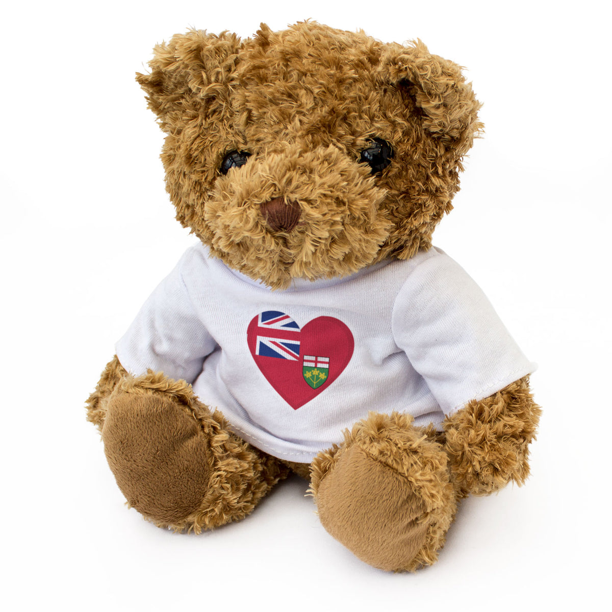 ONTARIO FLAG HEART - Teddy Bear - Cute Cuddly Soft - Canada Gift Present