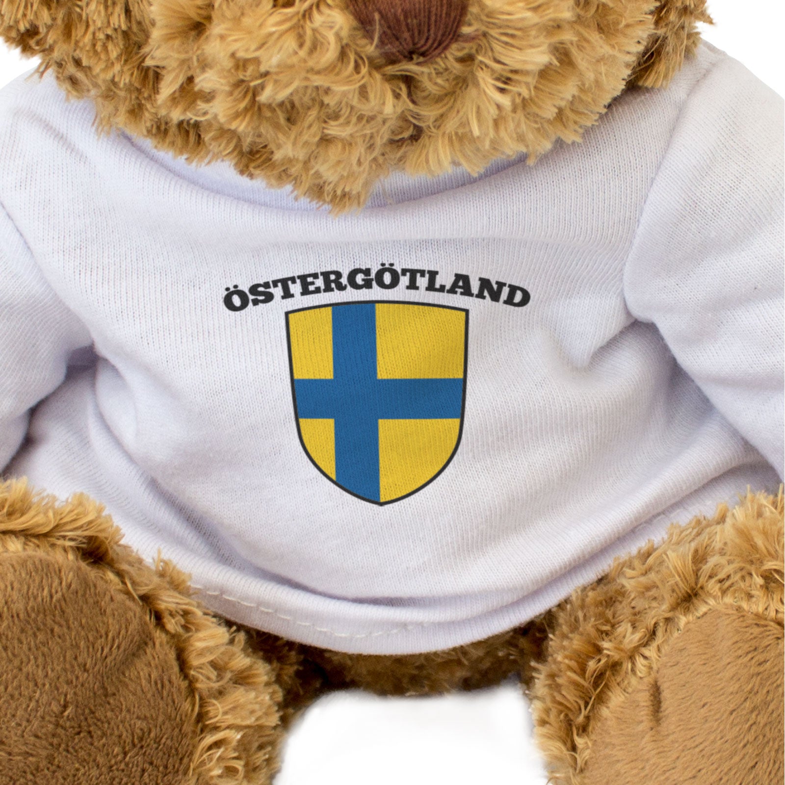 ÖSTERGÖTLAND FLAG (NORDIC CROSS) - Teddy Bear - Cute - Sweden Gift Present