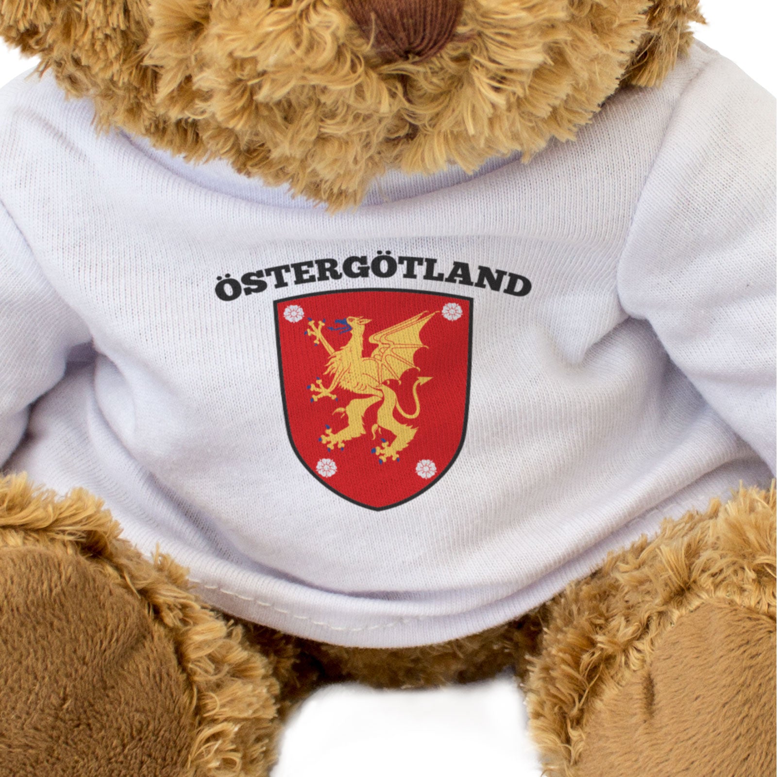 ÖSTERGÖTLAND FLAG (OFFICIAL) - Teddy Bear - Cute Cuddly - Sweden Gift Present