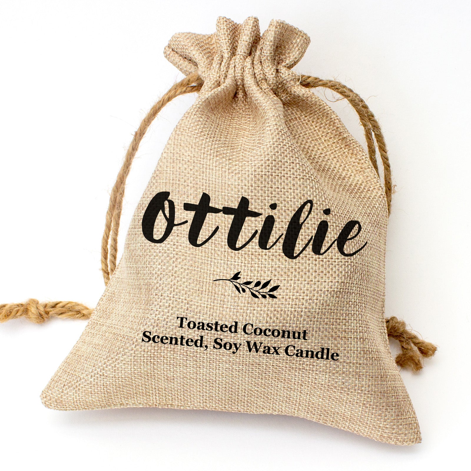 Ottilie personalised toasted coconut candle gift set