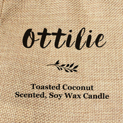 Ottilie personalised faux-burlap candle gift bag