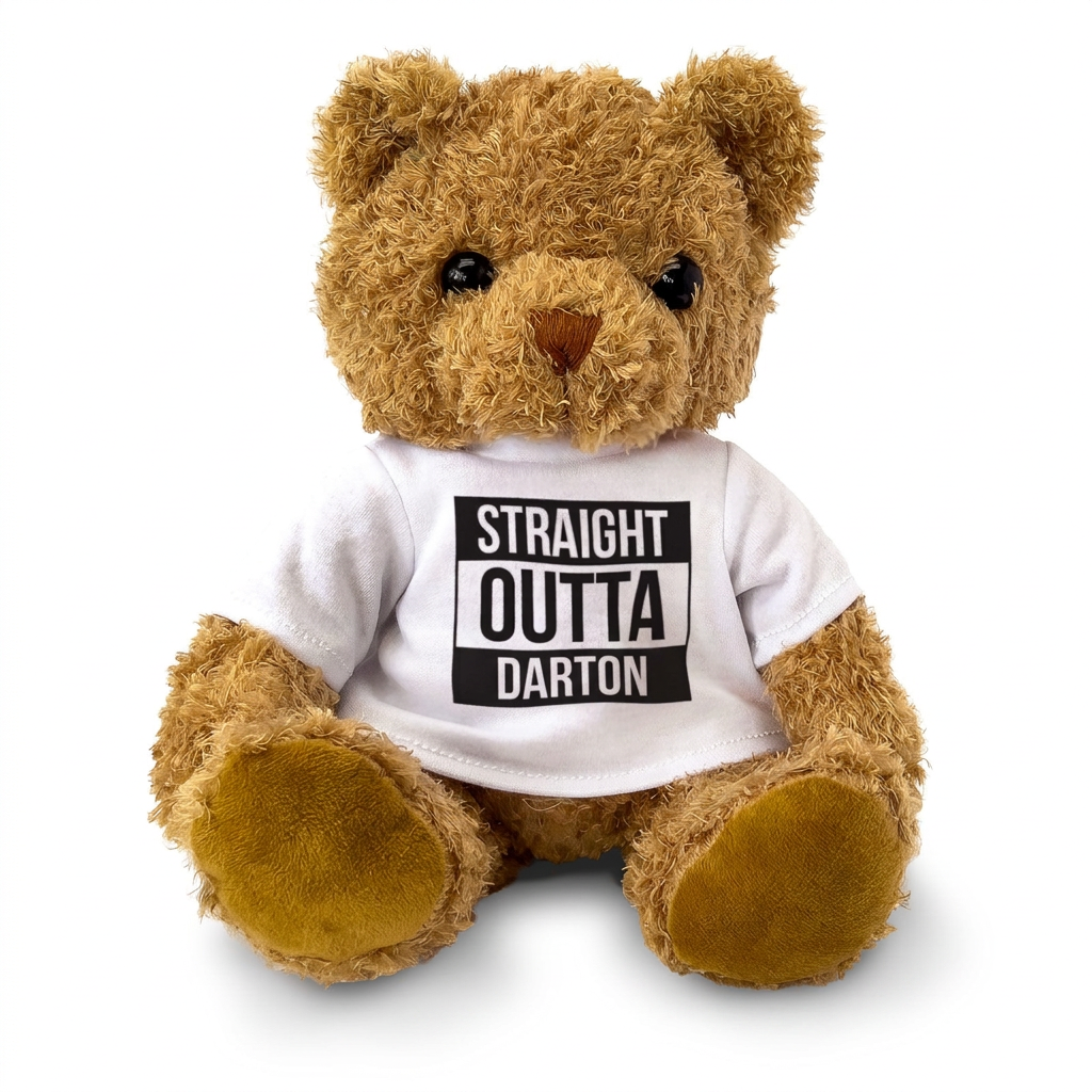 Straight Outta Darton teddy bear, front view