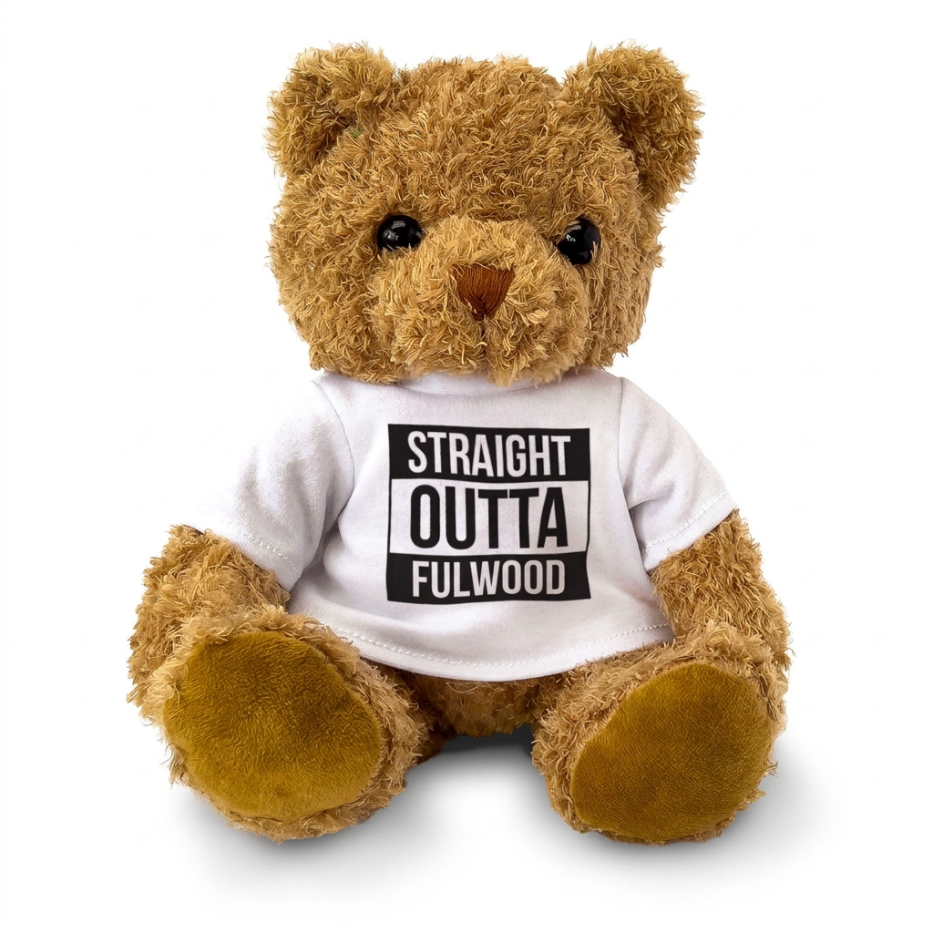 Straight Outta Fulwood teddy bear, front view