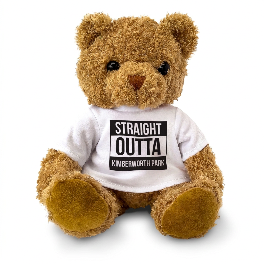Straight Outta Kimberworth Park teddy bear, front view
