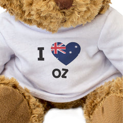 I Love Oz Flag - Teddy Bear - Australia Fan Gift Present