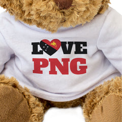 LOVE PNG (FLAG HEART) - Teddy Bear - Papua New Guinea Souvenir Gift Present