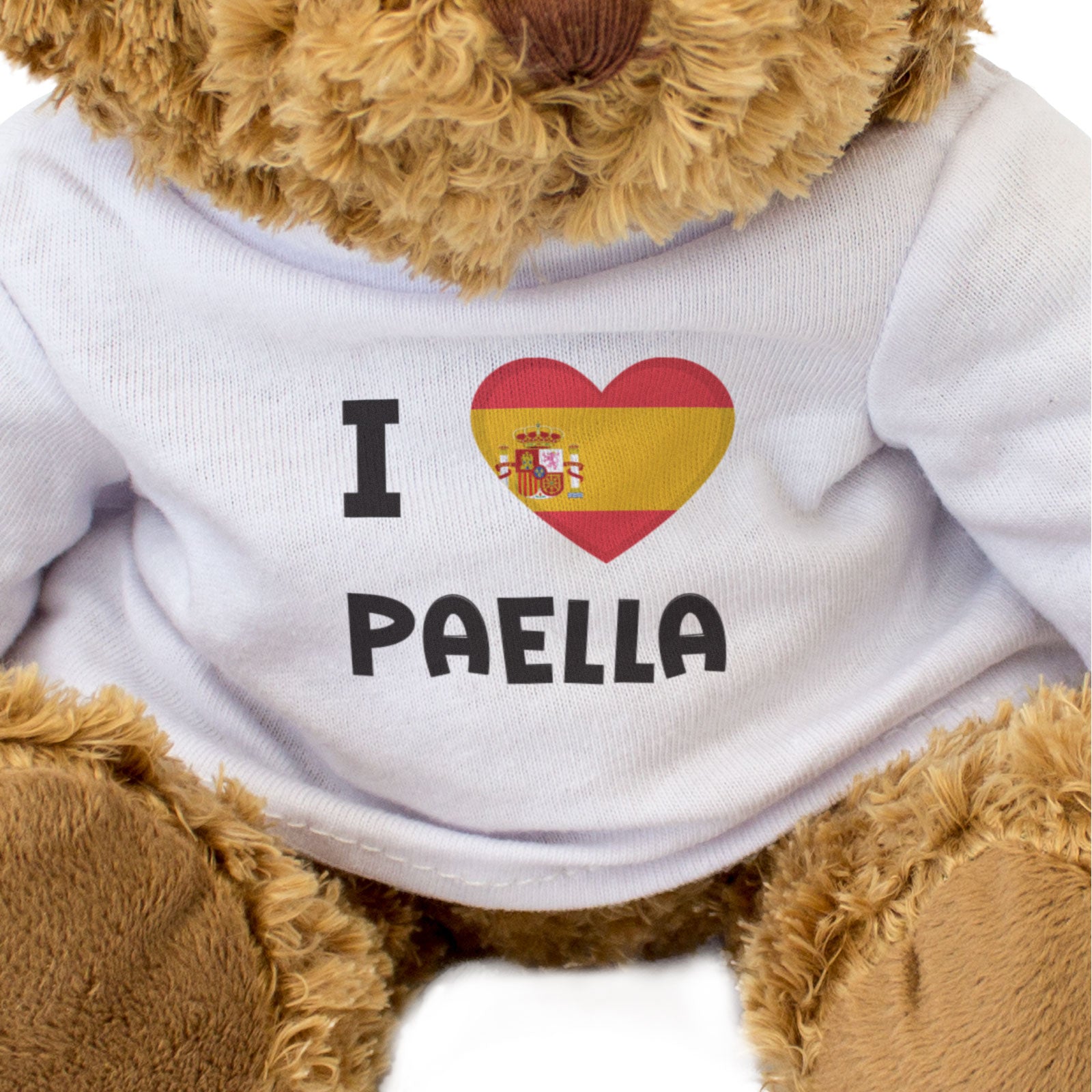 I LOVE PAELLA (SPAIN FLAG) - Teddy Bear - Cute Funny - Spanish Gift Present