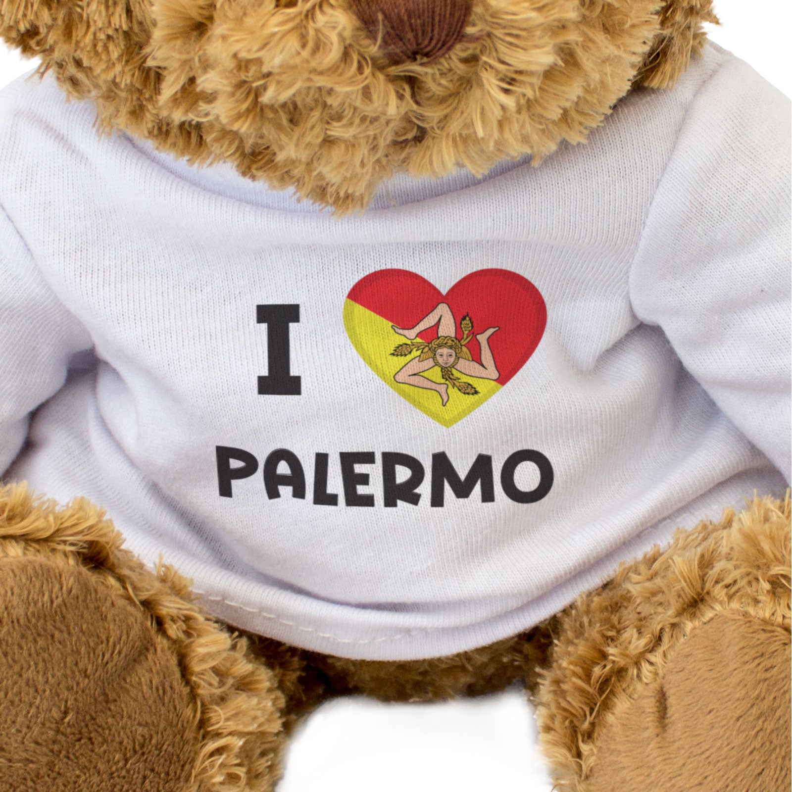 I LOVE PALERMO (SICILY FLAG) - Teddy Bear - Cute Cuddly Soft - Gift Present