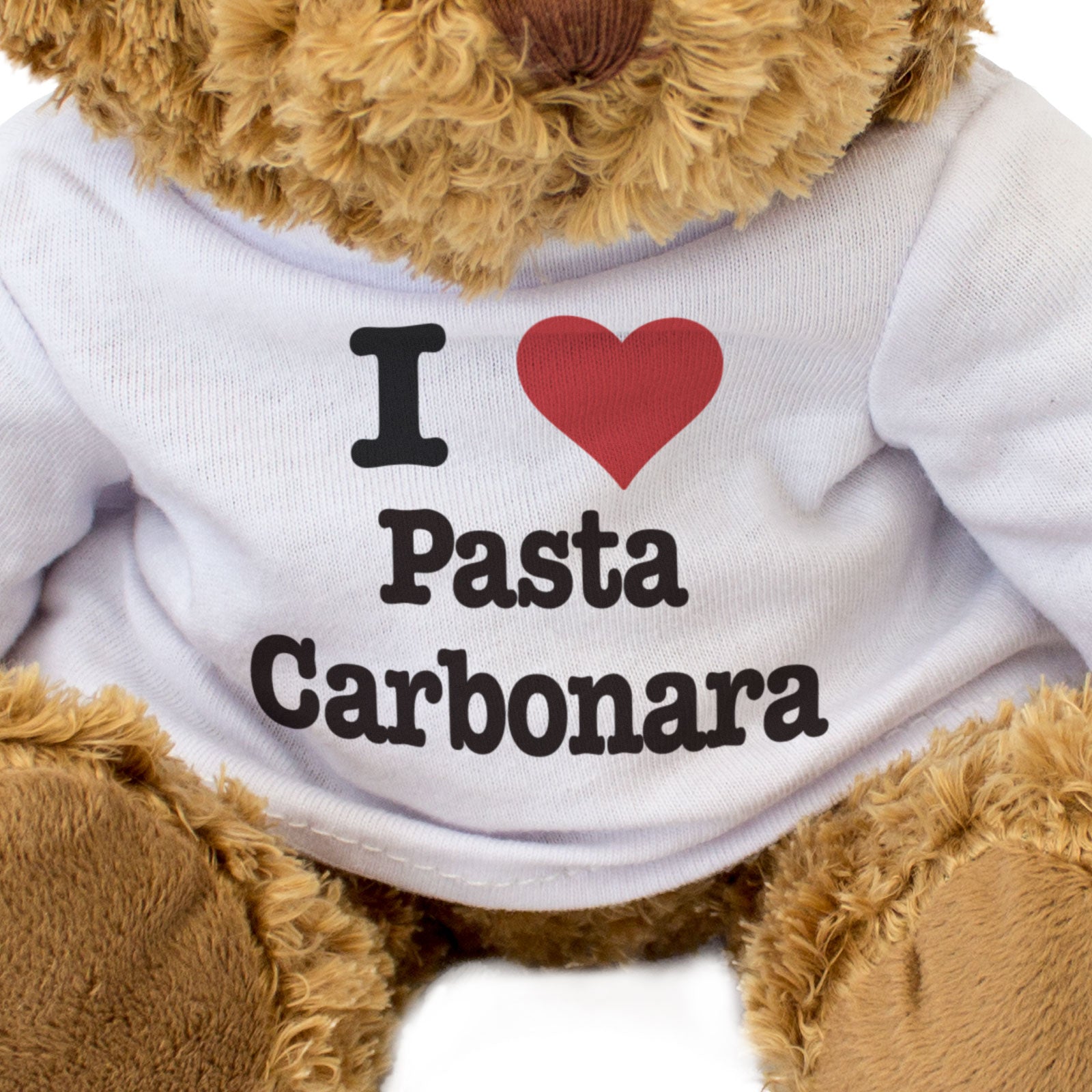 I LOVE PASTA CARBONARA - Teddy Bear - Cute Cuddly Soft Adorable - Gift Present
