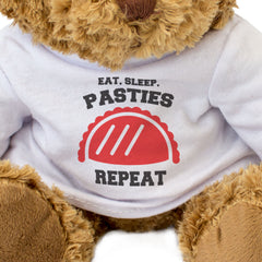 EAT SLEEP PASTIES REPEAT - Teddy Bear - Cute Cuddly Soft - Funny Gift Present