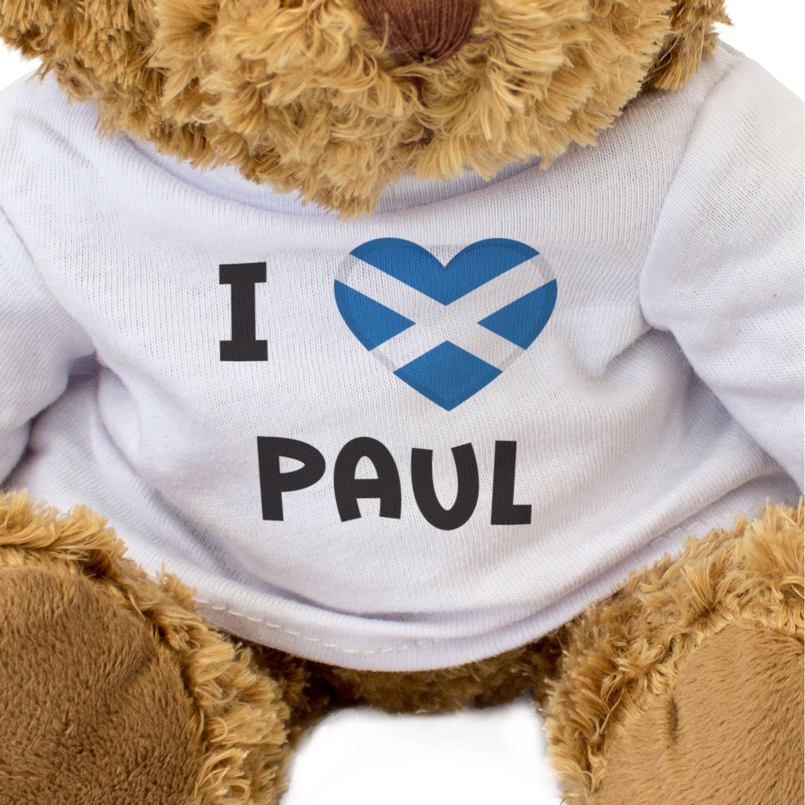 I LOVE PAUL (SCOTLAND FLAG) - Teddy Bear - Cute - Funny Scottish Gift Present