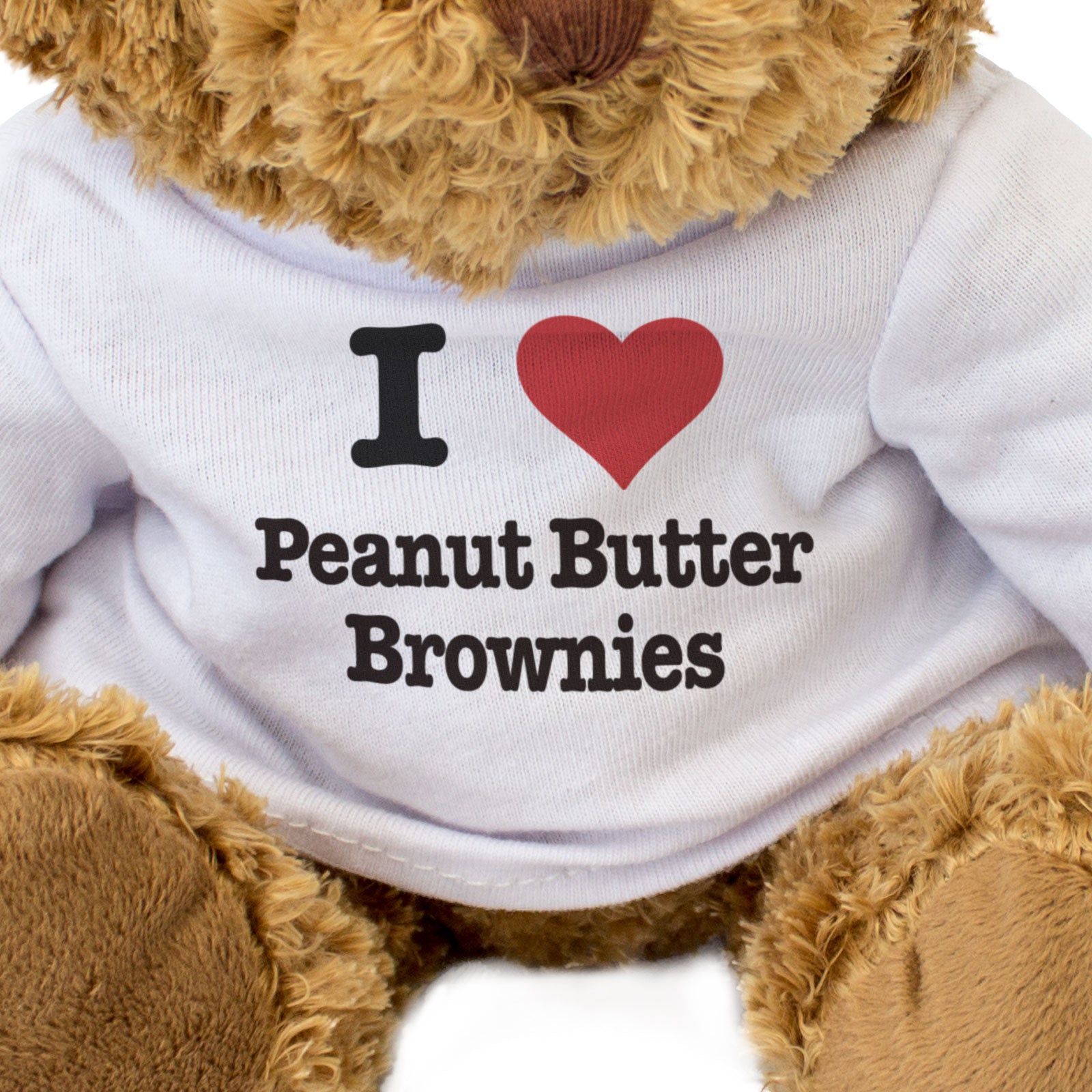 I LOVE PEANUT BUTTER BROWNIES - Teddy Bear - Cute Soft - Funny Gift Present