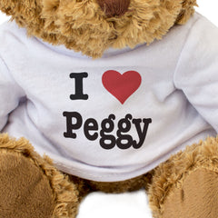 I LOVE PEGGY - Teddy Bear - Cute Cuddly Soft Adorable - Gift Present