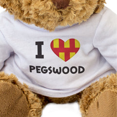 I LOVE PEGSWOOD (NORTHUMBERLAND FLAG) - Teddy Bear - Cute - Funny Gift Present