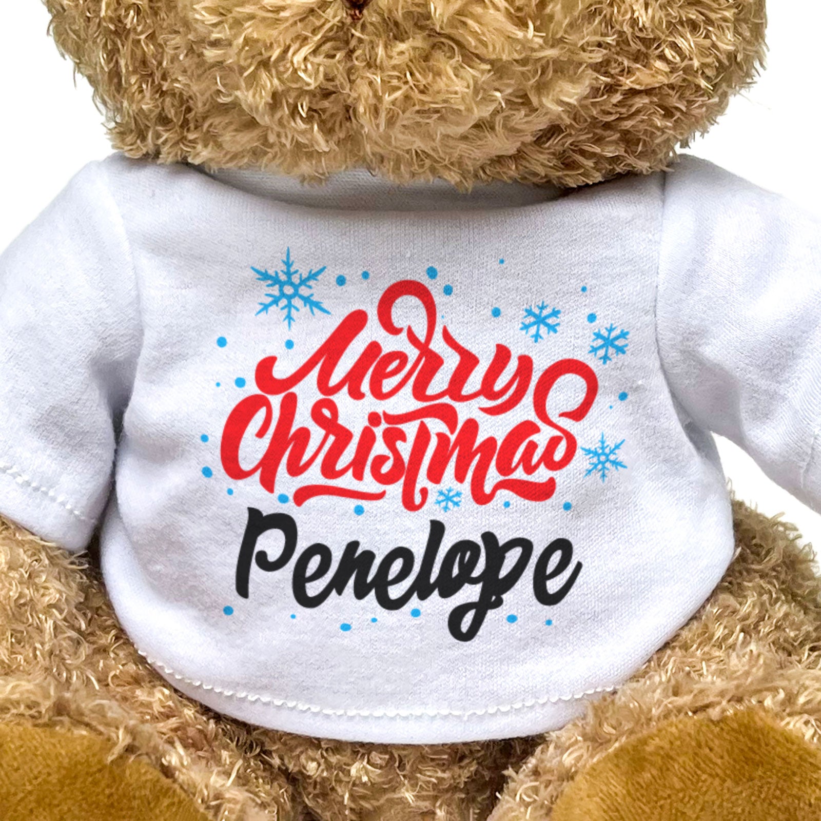 MERRY CHRISTMAS PENELOPE - Teddy Bear - Cute Cuddly - Funny Xmas Gift Present