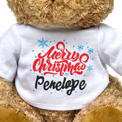 MERRY CHRISTMAS PENELOPE - Teddy Bear - Cute Cuddly - Funny Xmas Gift Present