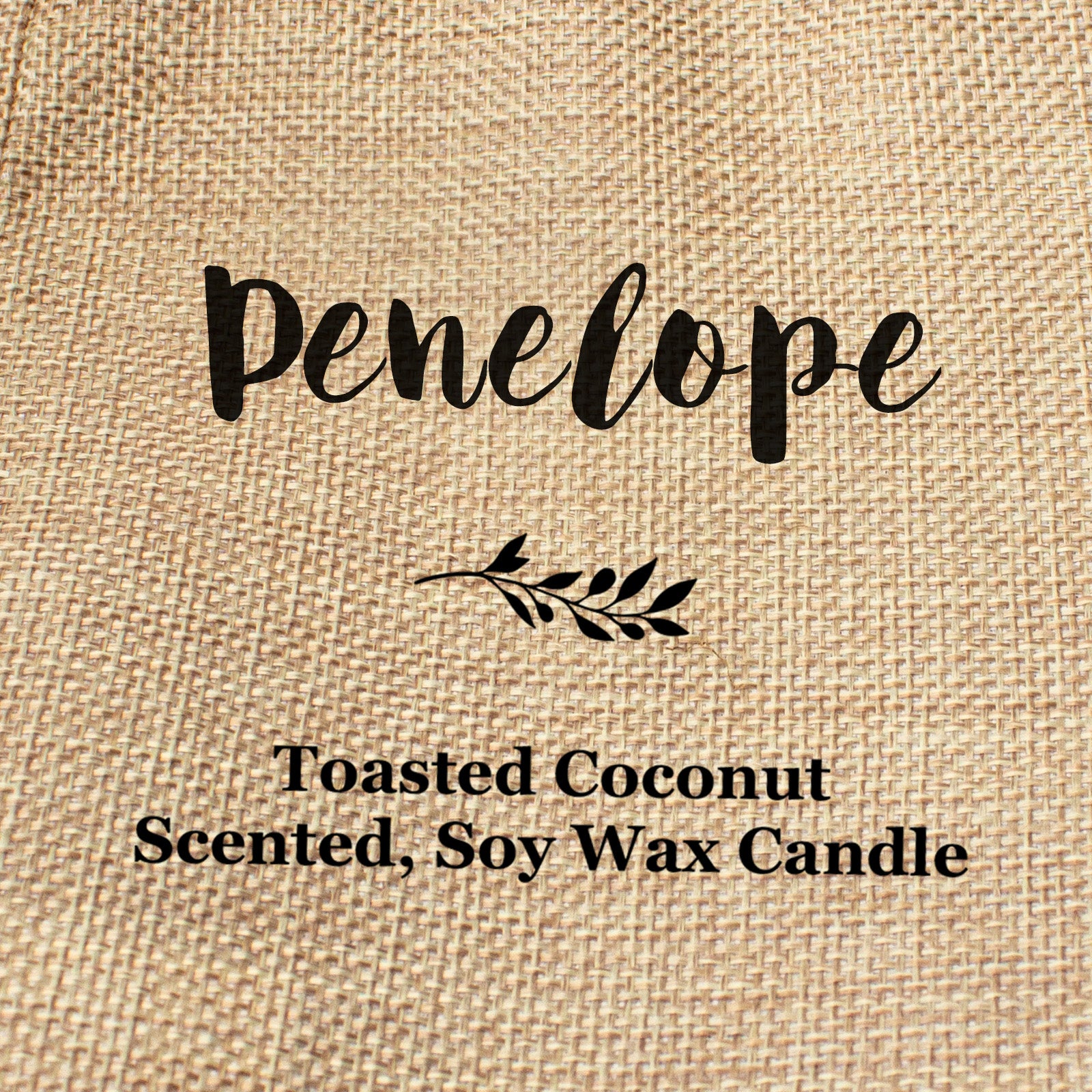 Penelope personalised faux-burlap candle gift bag
