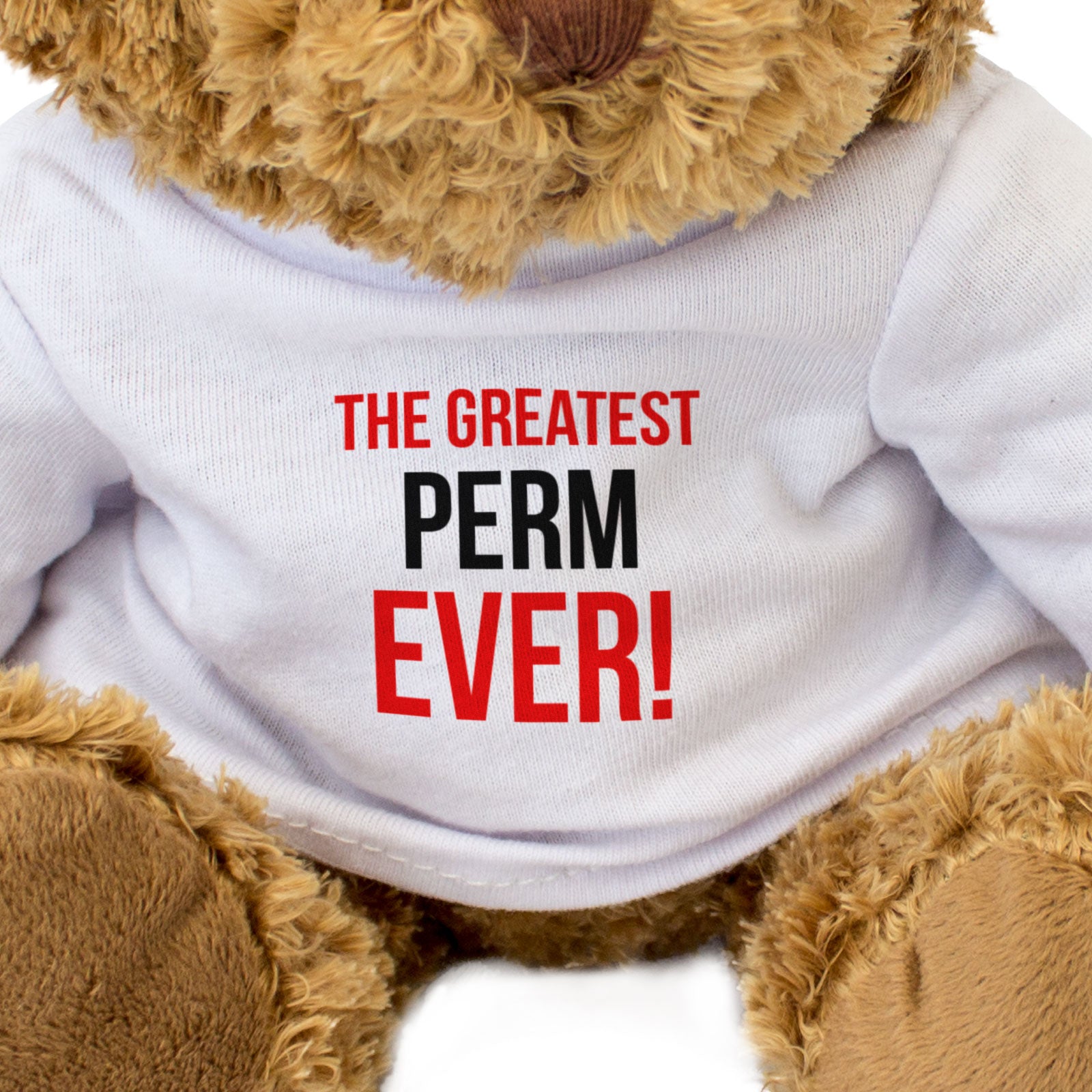 THE GREATEST PERM EVER - Teddy Bear - Cute Cuddly Soft - Funny Gift Present
