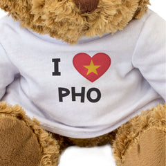 I LOVE PHO (VIETNAM FLAG) - Teddy Bear - Cute Funny Vietnamese Food Gift Present