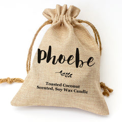 Phoebe personalised toasted coconut candle gift set