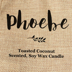 Phoebe personalised faux-burlap candle gift bag