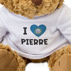 I LOVE PIERRE (SOUTH DAKOTA FLAG) - Teddy Bear - Cute Cuddly - Gift Present