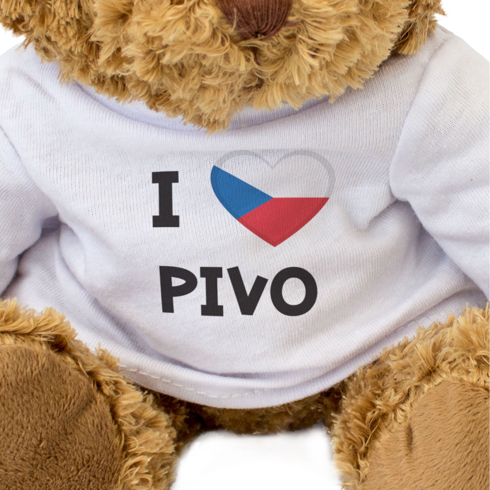 I LOVE PIVO (CZECH FLAG) - Teddy Bear - Cute Funny Beer Souvenir Gift Present