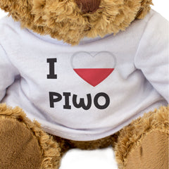 I LOVE PIWO (POLAND FLAG) - Teddy Bear - Cute Funny Beer Souvenir Gift Present