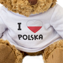 I Love Polska Flag - Teddy Bear - Poland Fan Gift Present